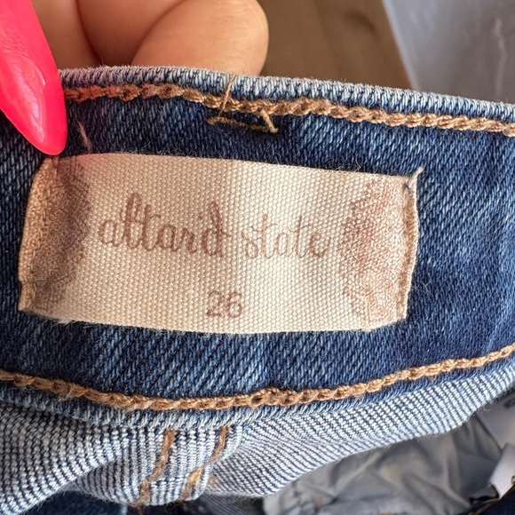 Altar'd State | High Rise Raw Hem Flare Bell
Bottom Jeans denim mid wash sz 26 - Picture 6 of 7